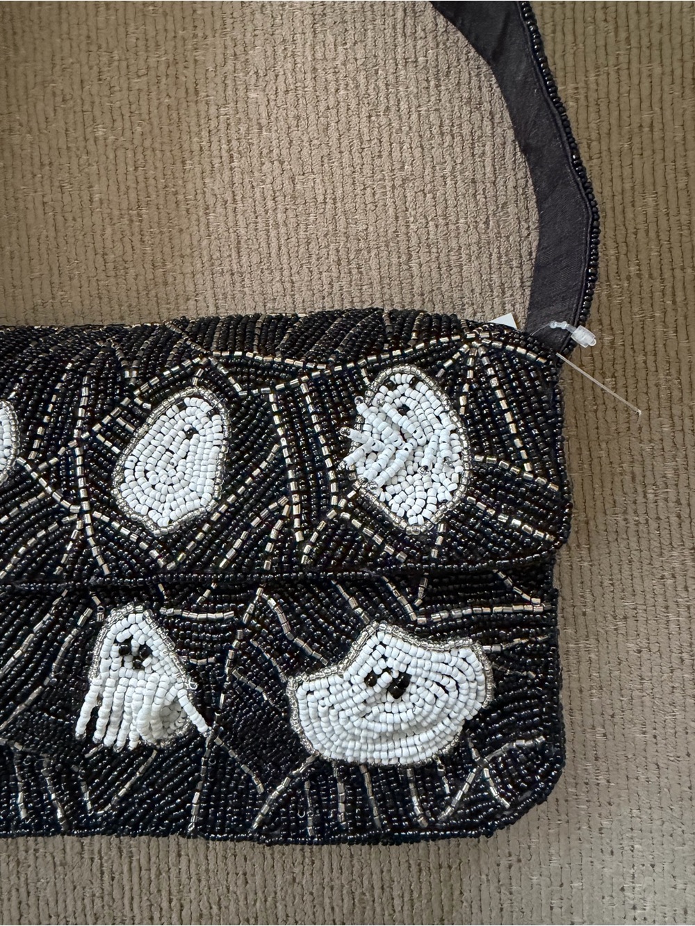 Sol And Mer Beaded Ghost Halloween Shoulder Bag Purse - Picture 3 of 10